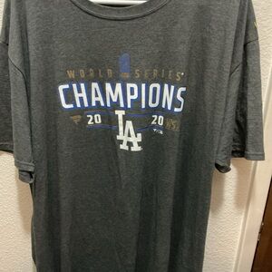 Los Angeles Dodgers Gray Fanatics 2020 World Series Champions Shirt Men's 2XL